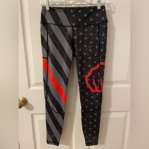 Thin red line gym leggings